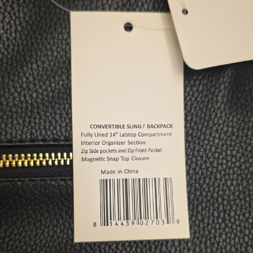 NEW! Elegant Black Vegan Leather Tote Bag - Picture 3 of 3